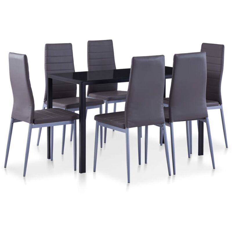 

vidaXL Conjunto de Mesa y Sillas de Comedor 7 Piezas Gris - Gris