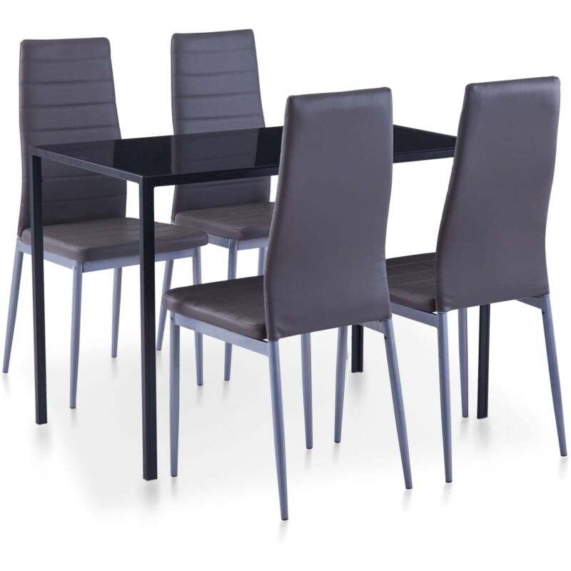 

vidaXL Conjunto de Mesa y Sillas de Comedor 5 Piezas Gris - Gris