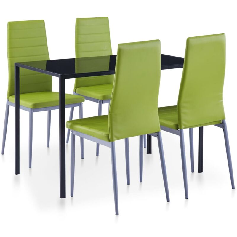 

vidaXL Conjunto de Mesa y Sillas de Comedor 5 Piezas Verde - Verde