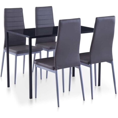 Conjunto de mesa y sillas de comedor 5 piezas gris