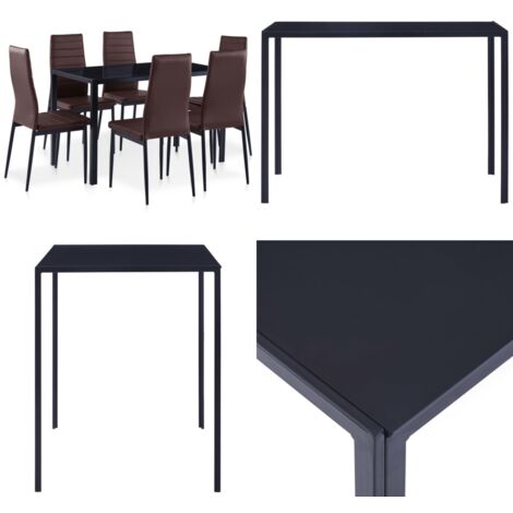 Conjunto de mesa y sillas de comedor 7 piezas marrón - Sillas de comedor - Conjunto de mesa y sillas