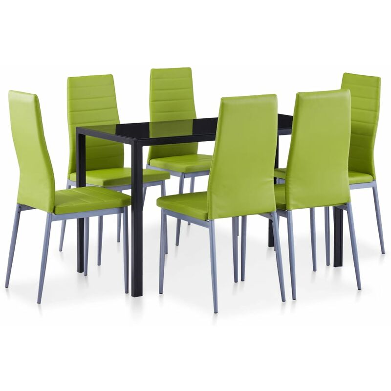 

BHD - Conjunto de mesa y sillas de comedor 7 piezas verde