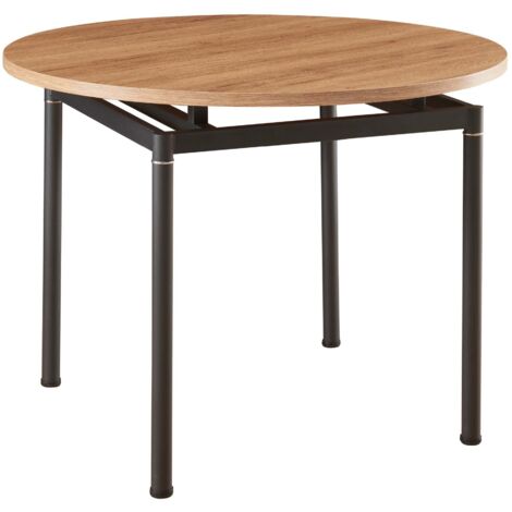 Conjunto de mesa y sillas de comedor para 4 personas efecto roble/beige 030009437