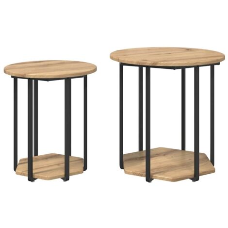 Conjunto de mesas auxiliares 2 pcs Marrón 50 x 50 x 50,5 cm vidaXL