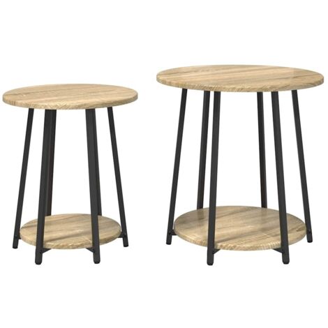 Conjunto de mesas auxiliares 2 pcs Roble Sonoma y Negro vidaXL