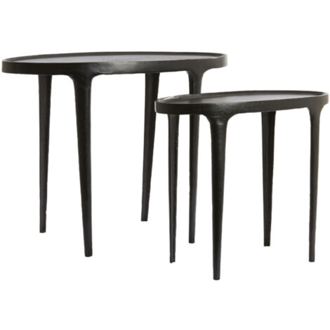 Conjunto de mesas auxiliares Light & Living Arica negro mate -