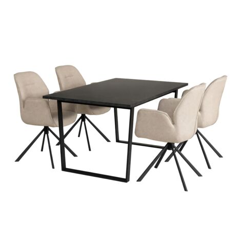 Conjunto de mesas y sillas para comedor Norsica 715 , 74x90x160cm, Diámetro: 0, Número de asientos: 4, Estilo: Contemporary