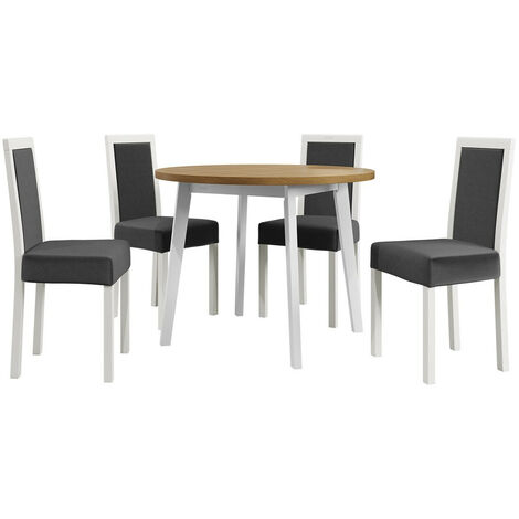 Conjunto de mesas y sillas para comedor Victorville 255 , 75x0x0cm, Diámetro: 100, Número de asientos: 4, Estilo: Contemporary