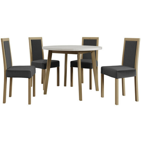 Conjunto de mesas y sillas para comedor Victorville 257 , 75x0x0cm, Diámetro: 100, Número de asientos: 4, Estilo: Contemporary