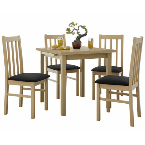 Conjunto de mesas y sillas para comedor Victorville 263, Roble Sonoma, 76x80x80cm, Diámetro: 0, Número de asientos: 4, Estilo: Contemporary