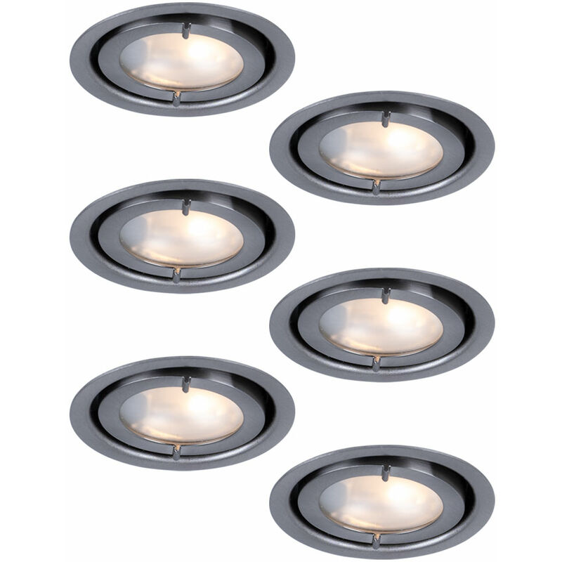 

Juego de 6 lámparas empotrables de techo para salón, iluminación puntual, focos de pared de ALU orientables