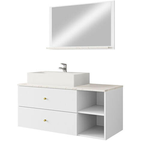 Conjunto de mueble de baño Ophruvi 100, Blanco