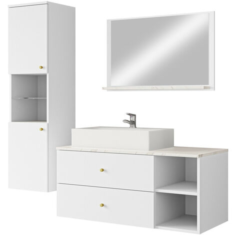 Conjunto de mueble de baño Ophruvi 101, Blanco