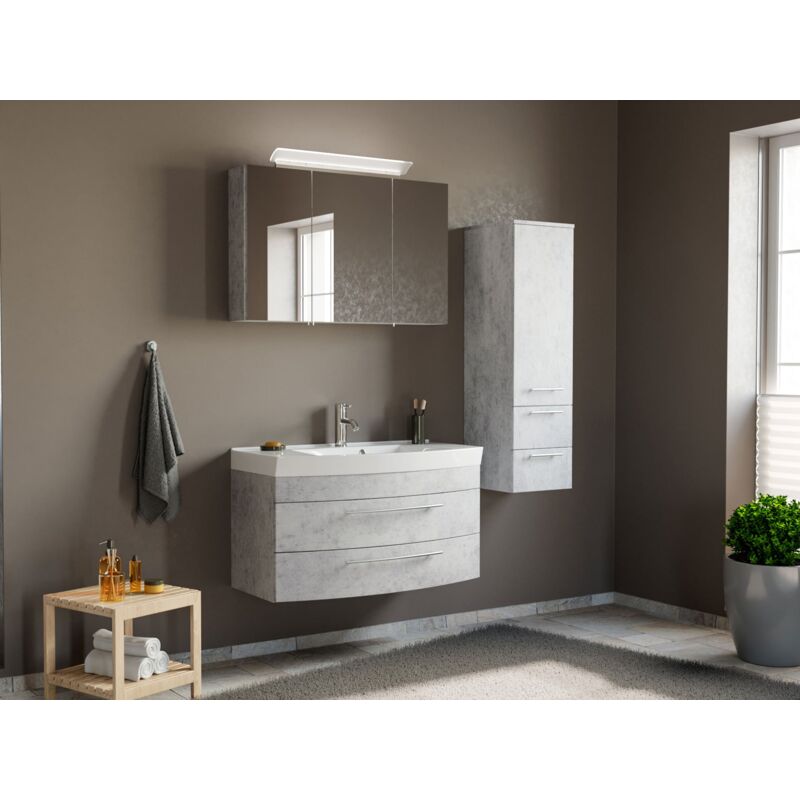 

Conjunto de mueble de baño Toscana 100 3 Partes Gris hormigón