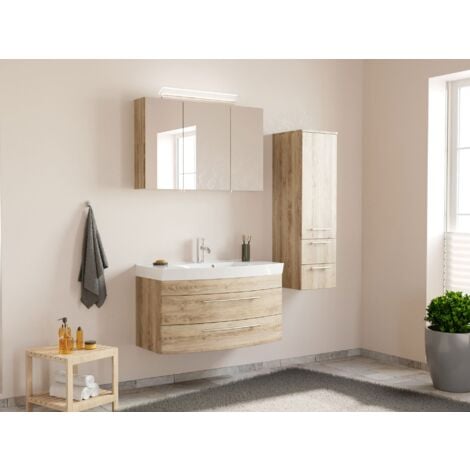 Conjunto de mueble de baño Toscana 100 3 Partes Roble claro
