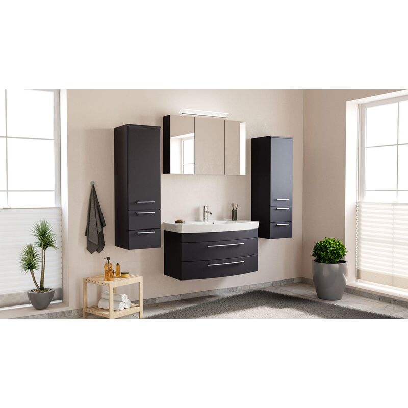 

Conjunto de mueble de baño Toscana 100 4 Partes Antracita satinado