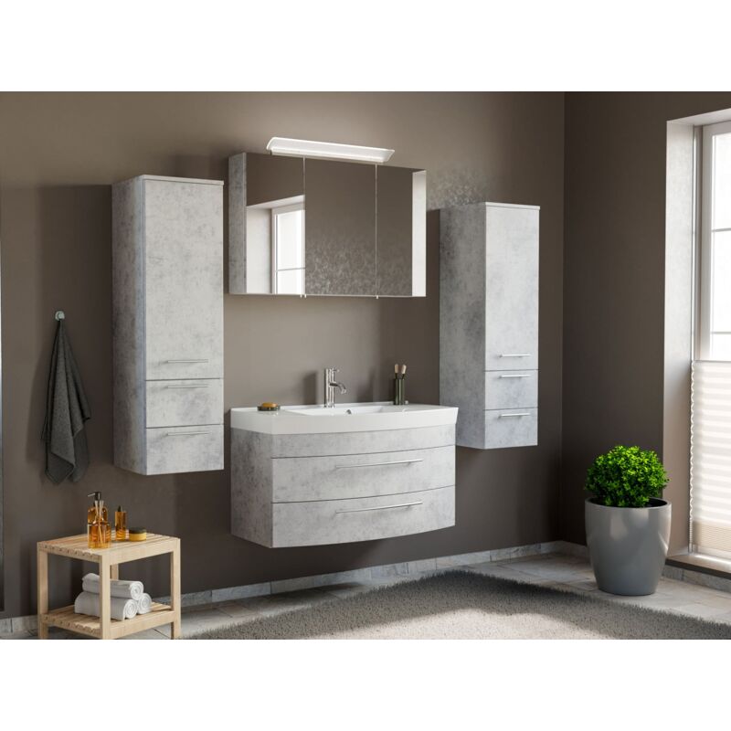 

Conjunto de mueble de baño Toscana 100 4 Partes Gris hormigón
