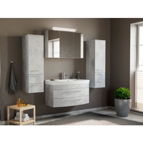Conjunto de mueble de baño Toscana 100 4 Partes Gris hormigón