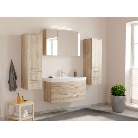 Conjunto de mueble de baño Toscana 100 4 Partes Roble claro