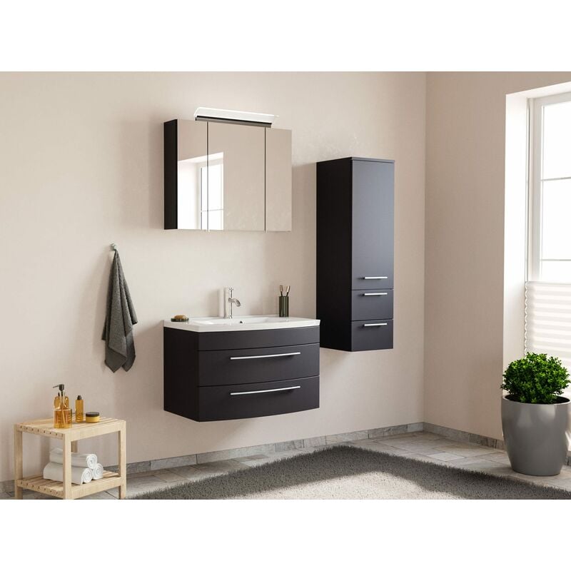 

Conjunto de mueble de baño Toscana 80 3 Partes Antracita satinado