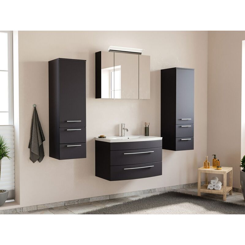 

Conjunto de mueble de baño Toscana 80 4 Partes Antracita satinado