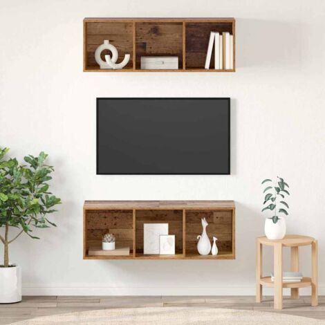 Conjunto de mueble de TV 2 pcs Madera Vieja 37 x 37 x 107 cm vidaXL