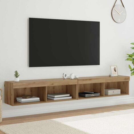Conjunto de mueble de TV 2 pcs Roble artesanal 100 x 30 x 30 cm