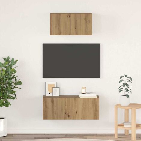Conjunto de mueble de TV 2 pcs Roble artisan vidaXL