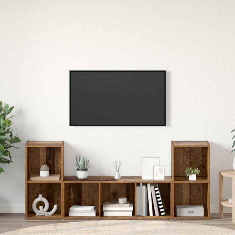 Conjunto de mueble de TV 3 pcs Marrón Madera contrachapada vidaXL