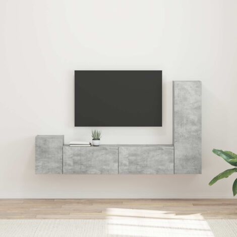 Conjunto de mueble de TV 4 pcs Gris Concreto