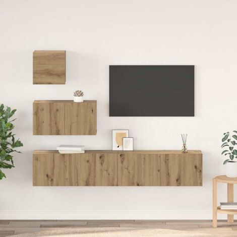 Conjunto de mueble de TV 4 pcs Roble artisan vidaXL