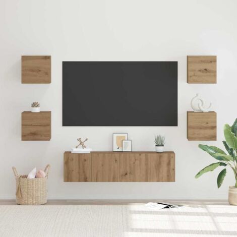 Conjunto de mueble de TV 6 pcs Roble artisan 60 x 30 x 30 cm vidaXL