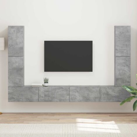 Conjunto de mueble de TV 8 pcs Gris Concreto