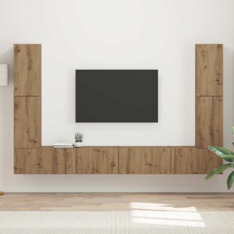 Conjunto de mueble de TV 8 pcs Roble artesanal vidaXL