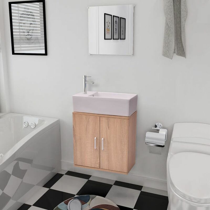 

Conjunto de mueble y lavabo 3 piezas beige