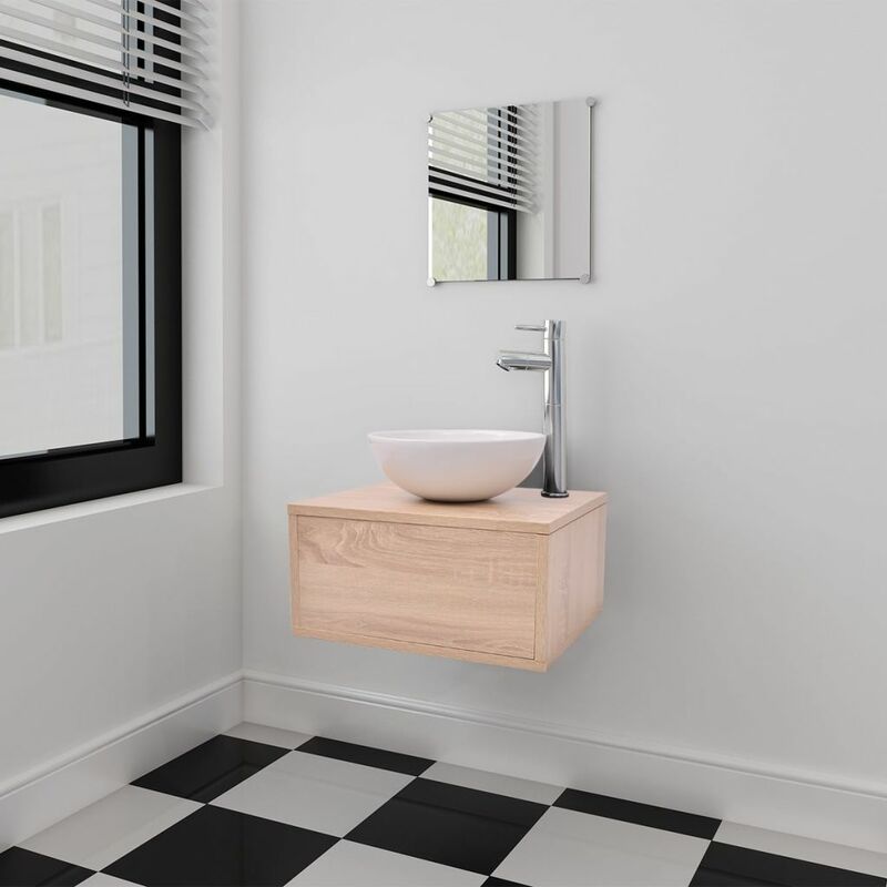 

Conjunto de mueble y lavabo 3 piezas beige