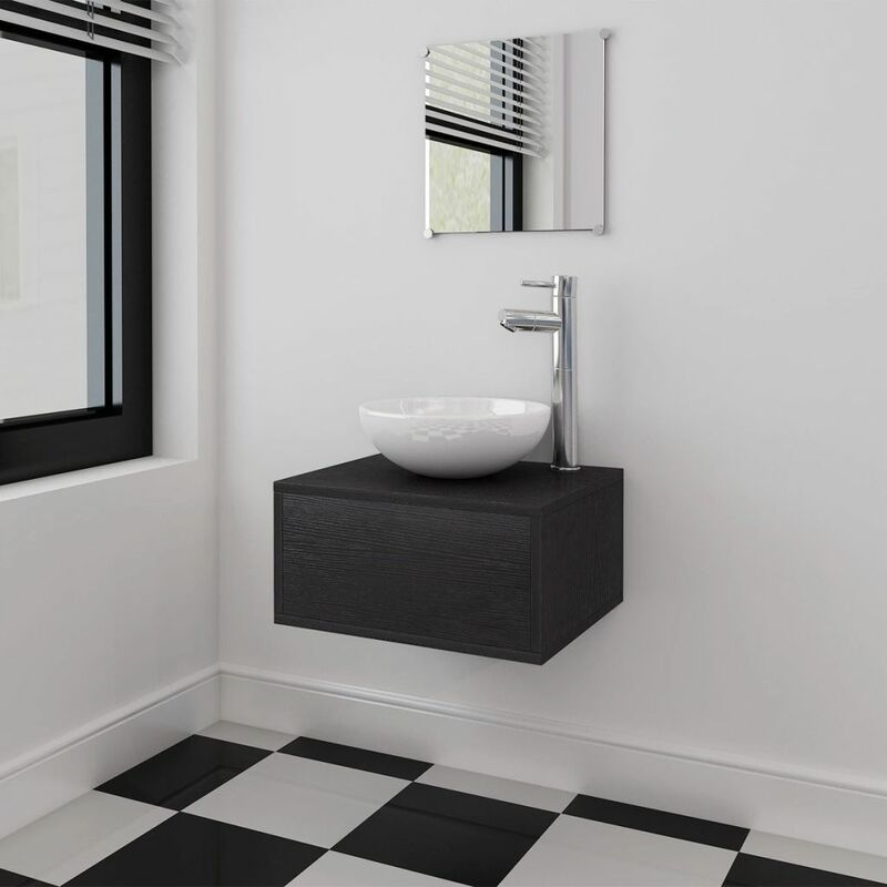 

Conjunto de mueble y lavabo 3 piezas negro