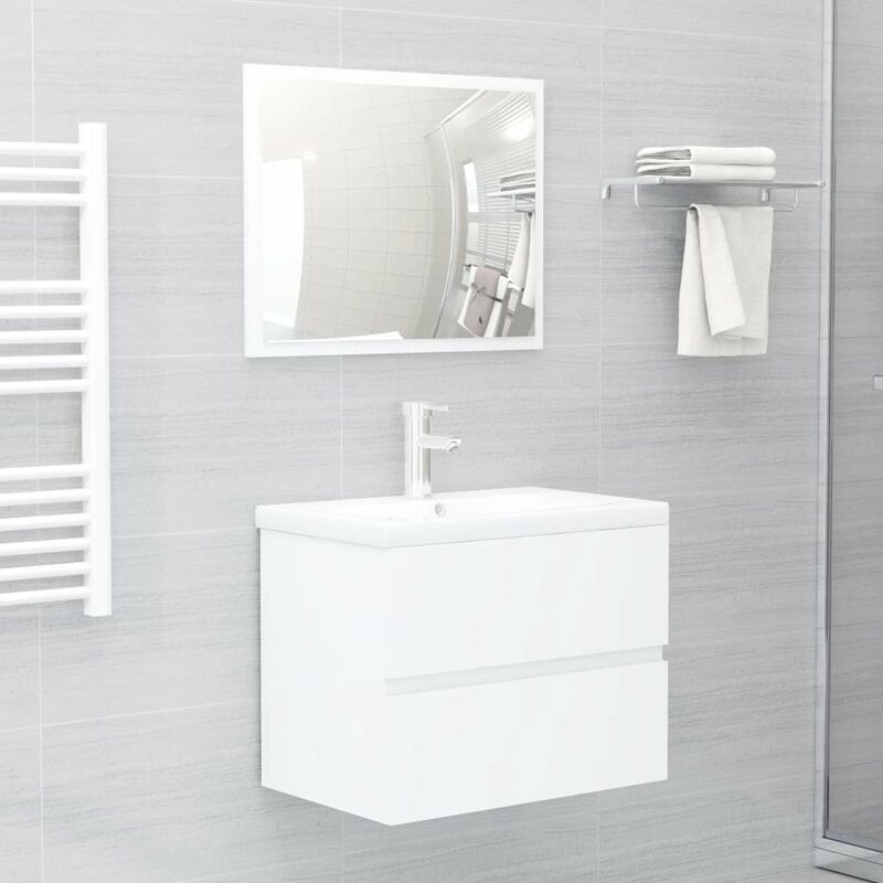 

Conjunto de muebles de bano 2 piezas aglomerado blanco