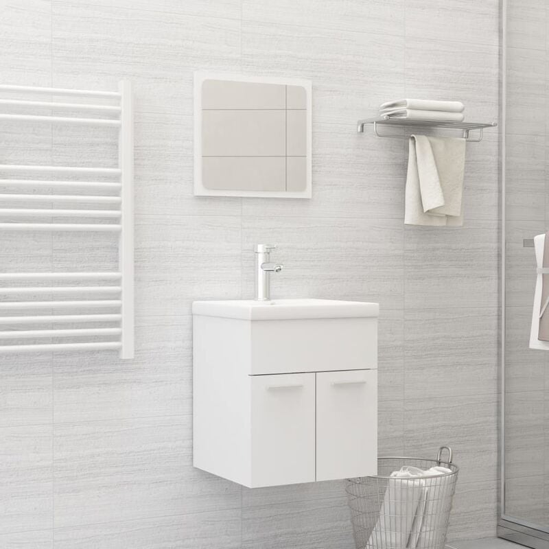 

Conjunto de muebles de baño 2 piezas aglomerado blanco