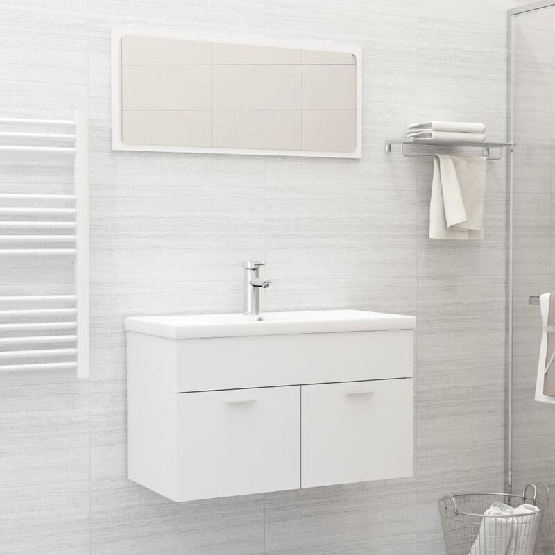 

Conjunto de muebles de baño 2 piezas aglomerado blanco