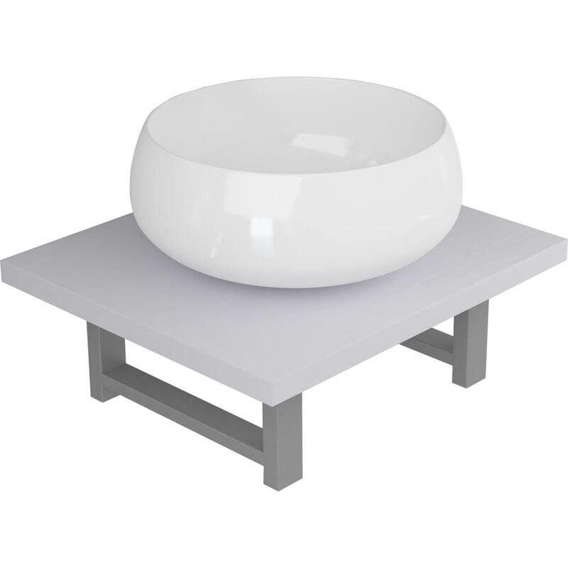 

Happyshopping - Conjunto de muebles de bano 2 piezas ceramica blanco