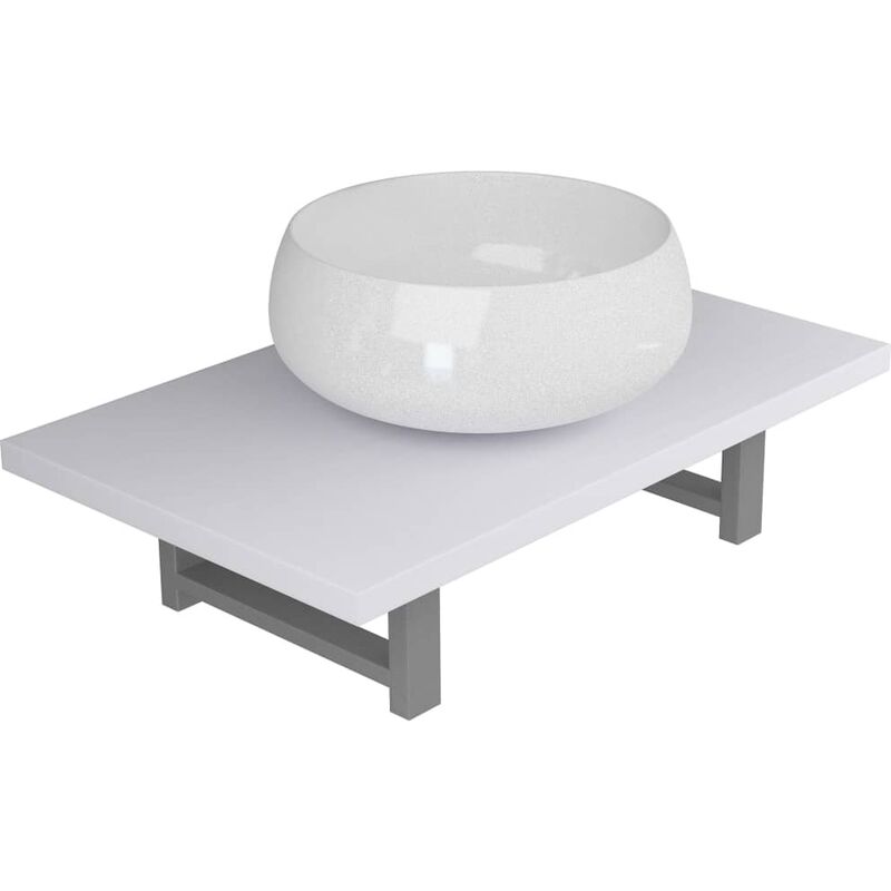 

Happyshopping - Conjunto de muebles de bano 2 piezas ceramica blanco