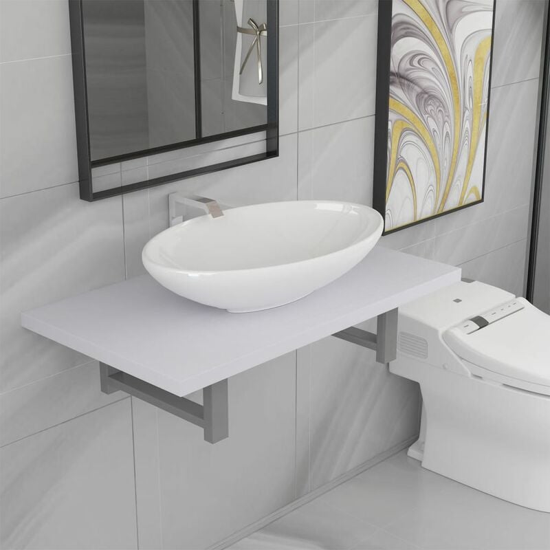

Conjunto de muebles de baño 2 piezas cerámica blanco