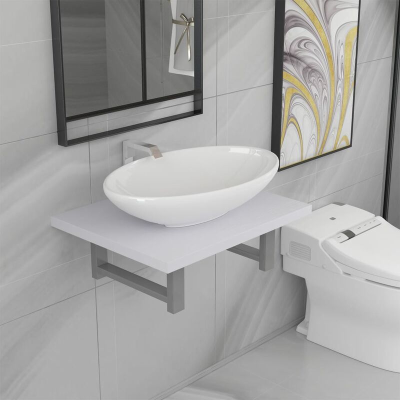 

Conjunto de muebles de baño 2 piezas cerámica blanco