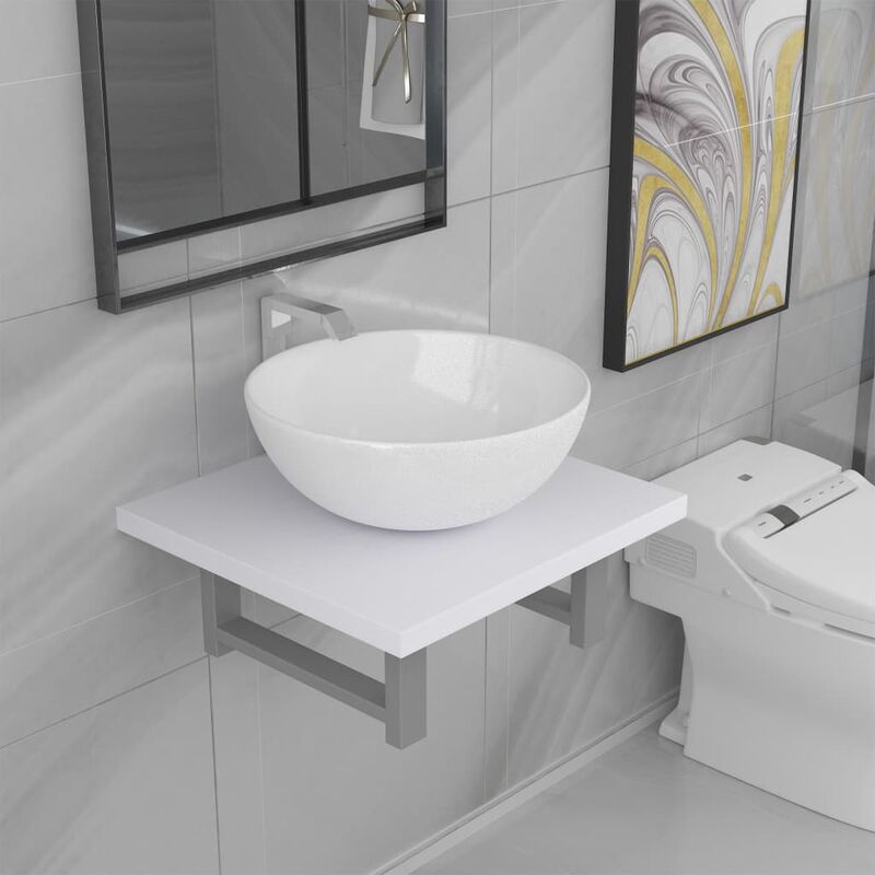 

Conjunto de muebles de baño 2 piezas cerámica blanco