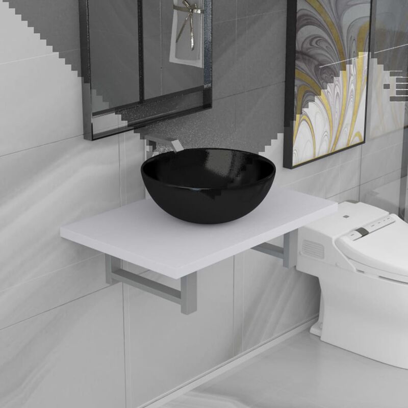 

Conjunto de muebles de baño 2 piezas cerámica blanco