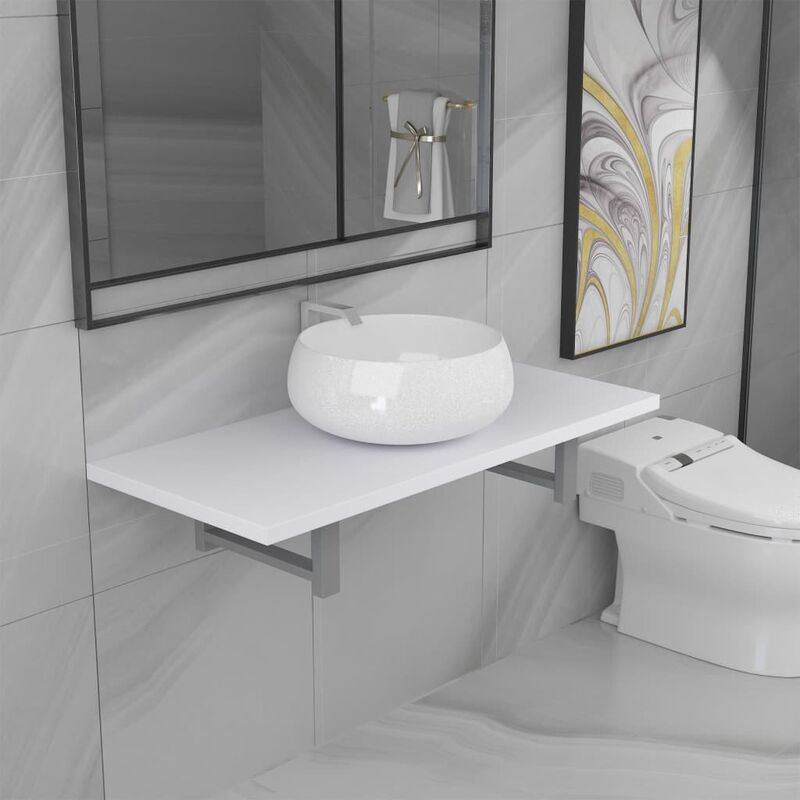 

Conjunto de muebles de baño 2 piezas cerámica blanco