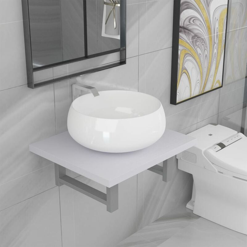 

Conjunto de muebles de baño 2 piezas cerámica blanco