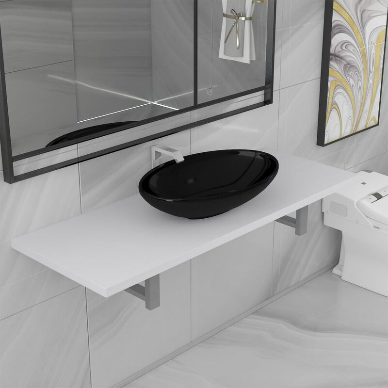 

Conjunto de muebles de baño 2 piezas cerámica blanco