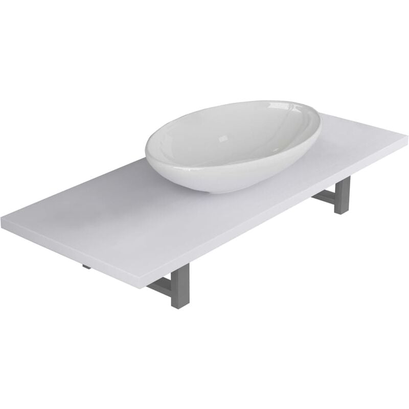 

Conjunto de muebles de baño 2 piezas cerámica blanco - Blanco - Vidaxl